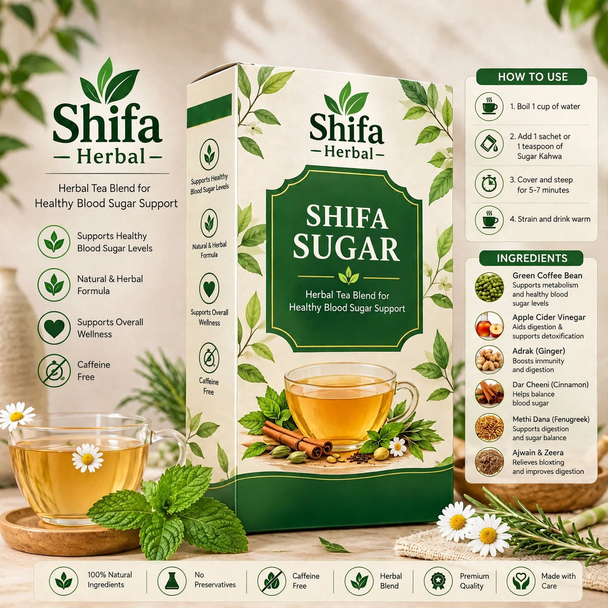 Natural Sugar Control Kahwa-Herbal Tea